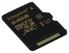 Kingston 64GB SD micro (SDXC Class U3 UHS-I) (SDCG/64GBSP) memória kártya Memória kártya / Pendrive - MicroSD / MicroSDHC kártya - 314657