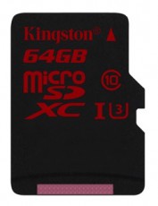 Kingston 64GB SD micro (SDXC UHS-I SC3) (SDCA3/64GBSP) memória kártya Memória kártya / Pendrive - MicroSD / MicroSDHC kártya - 312054