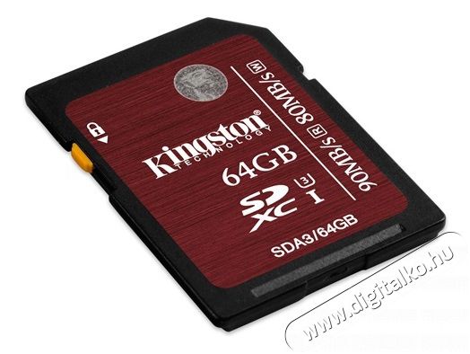 Kingston 64GB SD (SDXC UHS-I SC3) (SDA3/64GB) memória kártya Memória kártya / Pendrive - SD / SDHC / SDXC kártya - 312048