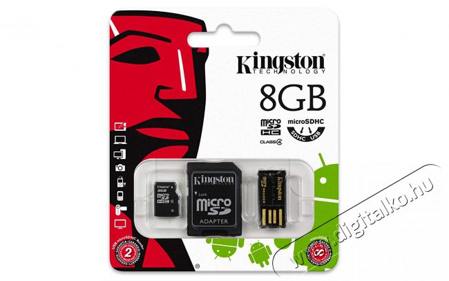 Kingston 8GB Class 4 (MBLY4G2/8GB) micro SD memória kártya Memória kártya / Pendrive - MicroSD / MicroSDHC kártya - 312067