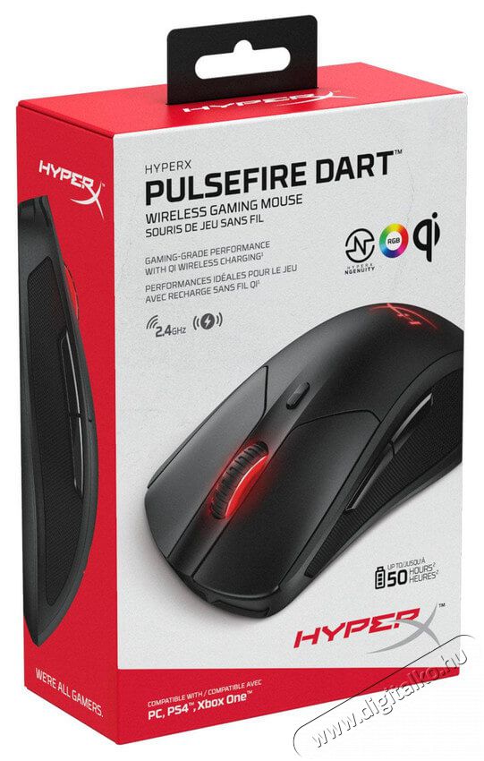 Kingston HyperX Pulsefire Dart vezeték nélküli gamer egér - fekete Iroda és számítástechnika - Egér - Vezeték nélküli egér - 367760