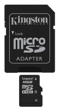 Kingston SD 16GB SDC4/16GB SD kártya adapterrel Memória kártya / Pendrive - MicroSD / MicroSDHC kártya - 301604