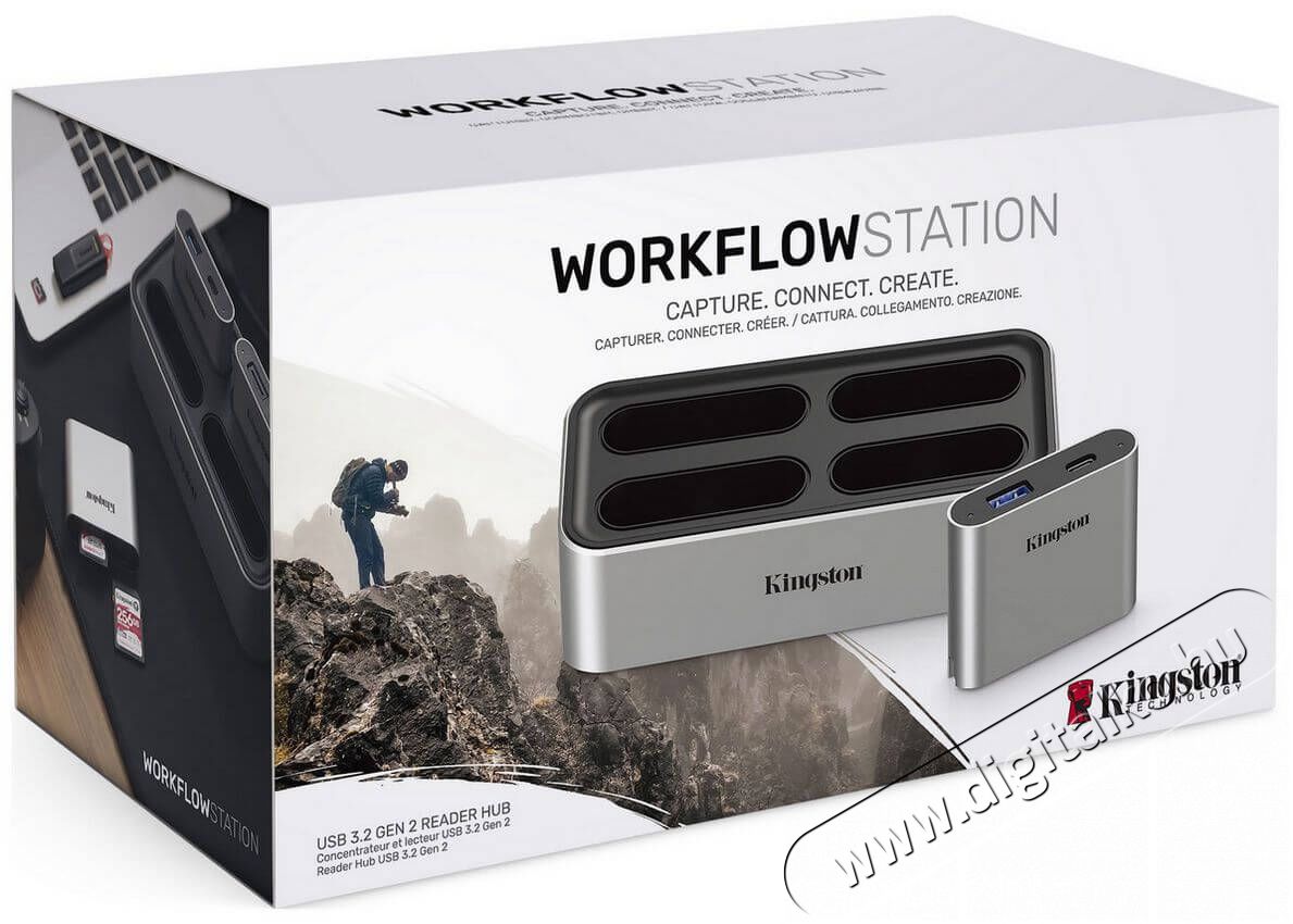 Kingston Workflow USB 3.2 dokkoló és miniHUB Iroda és számítástechnika - Notebook kiegészítő - USB hub / elosztó - 367761