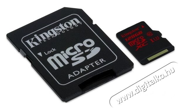 Kingston 128GB SD micro (SDXC UHS-I SC3 SDCA3/128GB) memória kártya adapterrel Memória kártya / Pendrive - MicroSD / MicroSDHC kártya - 311948