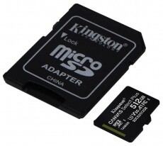 Kingston 512GB SD micro Canvas Select Plus (SDXC Class 10 A1) (SDCS2/512GB) memória kártya Memória kártya / Pendrive - MicroSD / MicroSDHC kártya - 367780