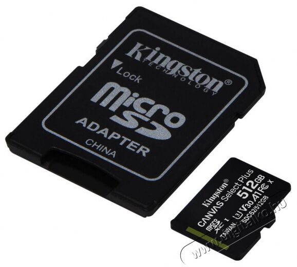 Kingston 512GB SD micro Canvas Select Plus (SDXC Class 10 A1) (SDCS2/512GB) memória kártya Memória kártya / Pendrive - MicroSD / MicroSDHC kártya - 367780