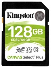 Kingston 128GB SD Canvas Select Plus (SDXC Class 10 UHS-I U3) (SDS2/128GB) memória kártya Memória kártya / Pendrive - SD / SDHC / SDXC kártya - 367769