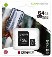 Kingston SDCS2 64GB MEMÓRIAKÁRTYA Memória kártya / Pendrive - MicroSD / MicroSDHC kártya - 365934
