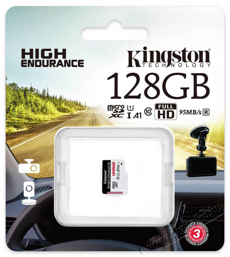 Kingston 128GB SD micro Endurance (SDXC Class 10) (SDCE/128GB) memória kártya Memória kártya / Pendrive - MicroSD / MicroSDHC kártya - 367756