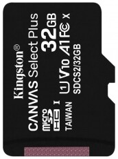 Kingston 32GB SD micro Canvas Select Plus (SDHC Class 10 A1) (SDCS2/32GBSP) memória kártya Memória kártya / Pendrive - MicroSD / MicroSDHC kártya - 367777