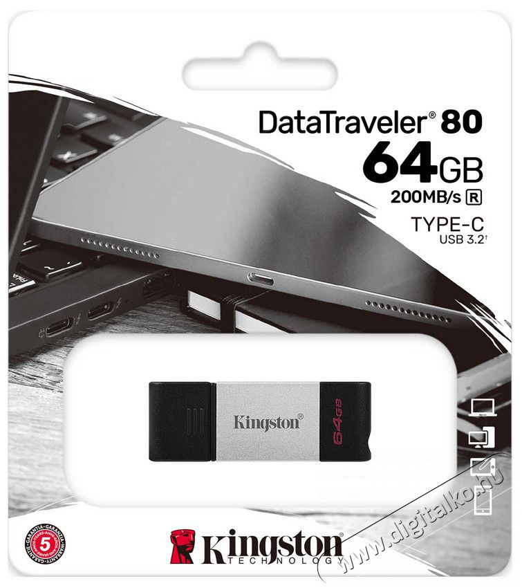 Kingston 64GB USB3.2 C DataTraveler 80 (DT80/64GB) pendrive Egyéb - Nem forgalmazzuk ! - 367850