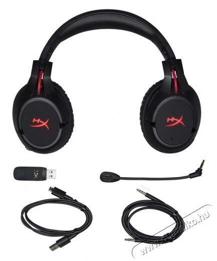 Kingston HyperX Cloud Flight Wireless Gamer Headset - fekete/piros Audio-Video / Hifi / Multimédia - Fül és Fejhallgatók - Fejhallgató mikrofonnal / headset - 342026