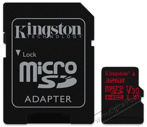 Kingston Canvas React 32GB Class 10 UHS-I U3 (SDCR/32GB) micro SD memória kártya Memória kártya / Pendrive - MicroSD / MicroSDHC kártya - 337385