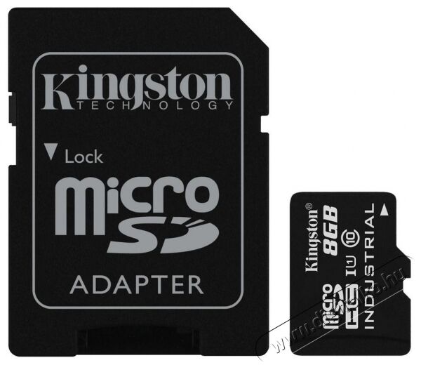 Kingston 8GB SD micro (SDHC Class 10 UHS-I)Industrial Temp Card (SDCIT/8GB ) memória kártya adapterrel Memória kártya / Pendrive - MicroSD / MicroSDHC kártya - 332607