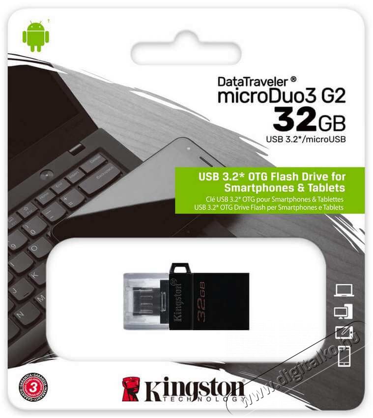 Kingston 32GB microUSB3.2 /USB3.2 A Fekete (DTDUO3G2/32GB) pendrive Egyéb - Nem forgalmazzuk ! - 367825