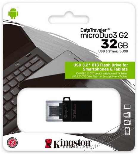 Kingston 32GB microUSB3.2 /USB3.2 A Fekete (DTDUO3G2/32GB) pendrive Egyéb - Nem forgalmazzuk ! - 367825