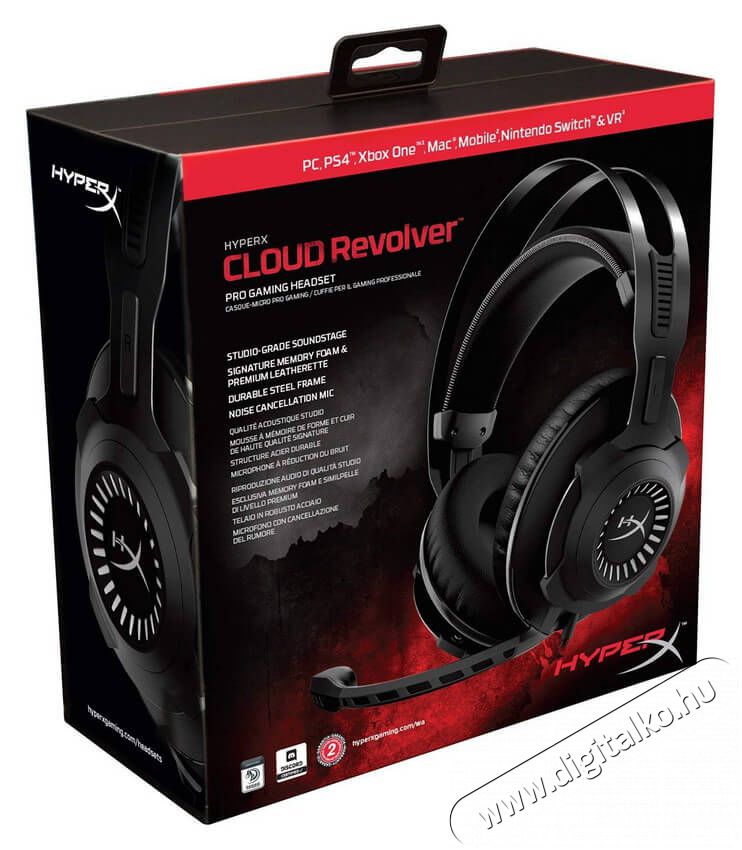 Kingston HyperX Cloud Revolver Gamer headset (HX-HSCR-GM) - Gun Metal fekete Audio-Video / Hifi / Multimédia - Fül és Fejhallgatók - Fejhallgató mikrofonnal / headset - 338456