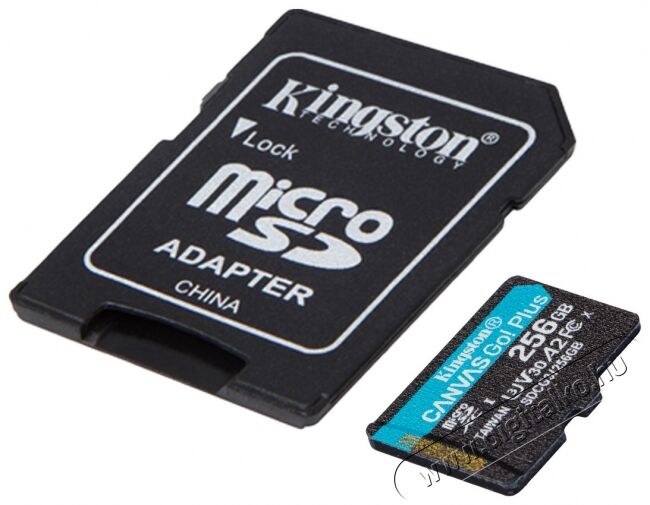 Kingston 256GB SD micro Canvas Go! Plus (SDXC Class 10 UHS-I) memóriakártya + adapter Memória kártya / Pendrive - MicroSD / MicroSDHC kártya - 367816
