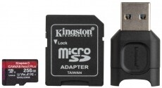 Kingston 256GB SD micro Canvas React Plus (SDXC Class 10 UHS-II U3) (MLPMR2/256GB) memória kártya Memória kártya / Pendrive - MicroSD / MicroSDHC kártya - 367818