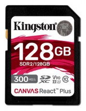Kingston 128GB SD Canvas React Plus (SDR2/128GB) Memóriakártya Memória kártya / Pendrive - SD / SDHC / SDXC kártya - 385344