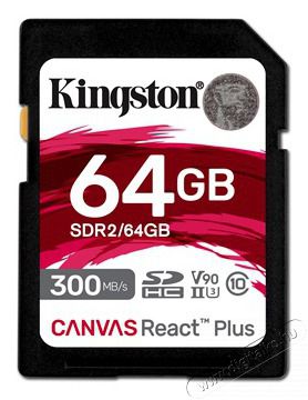 Kingston Canvas React Plus SDXC Class 10 UHS-II U3 (SDR2/64GB)  Mem&oacute;riak&aacute;rtya Mem&oacute;ria k&aacute;rtya / Pendrive - SD / SDHC / SDXC k&aacute;rtya - 385342