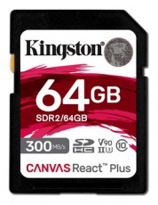 Kingston Canvas React Plus SDXC Class 10 UHS-II U3 (SDR2/64GB)  Mem&oacute;riak&aacute;rtya - Mem&oacute;ria k&aacute;rtya / Pendrive - SD / SDHC / SDXC k&aacute;rtya - 385342