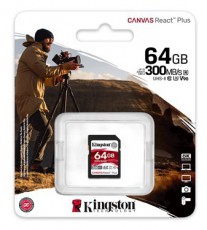 Kingston Canvas React Plus SDXC Class 10 UHS-II U3 (SDR2/64GB)  Mem&oacute;riak&aacute;rtya Mem&oacute;ria k&aacute;rtya / Pendrive - SD / SDHC / SDXC k&aacute;rtya - 385342