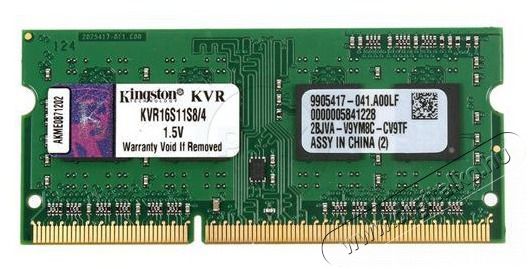 Kingston 4GB/1600MHz DDR-3 (KVR16S11S8/4) notebook memória Iroda és számítástechnika - Notebook kiegészítő - Egyéb notebook kiegészítő - 387674