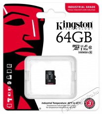Kingston 64GB SD micro Industrial (SDXC Class 10 A1) (SDCIT2/64GBSP) memória kártya Memória kártya / Pendrive - MicroSD / MicroSDHC kártya - 386162