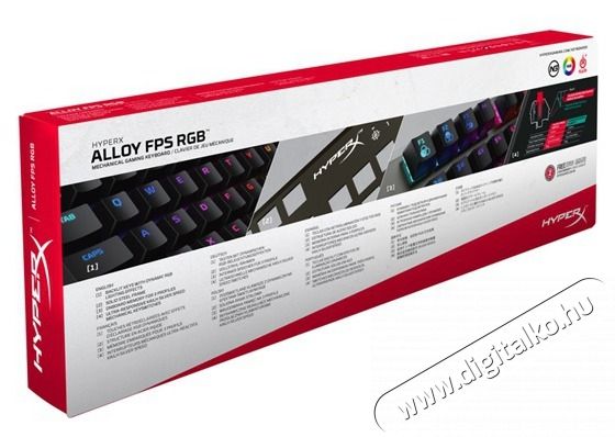 Kingston HyperX Alloy FPS (Kailh Silver Speed) US RGB vil&aacute;g&iacute;t&oacute; mechanikus gamer billentyűzet Iroda &eacute;s sz&aacute;m&iacute;t&aacute;stechnika - Billentyűzet / billentyűzet szett - Vezet&eacute;kes - 410663