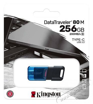 Kingston 256GB USB3.2 Type-C DataTraveler 80 M (DT80M/256GB) Flash Drive Memória kártya / Pendrive - Pendrive - 462636