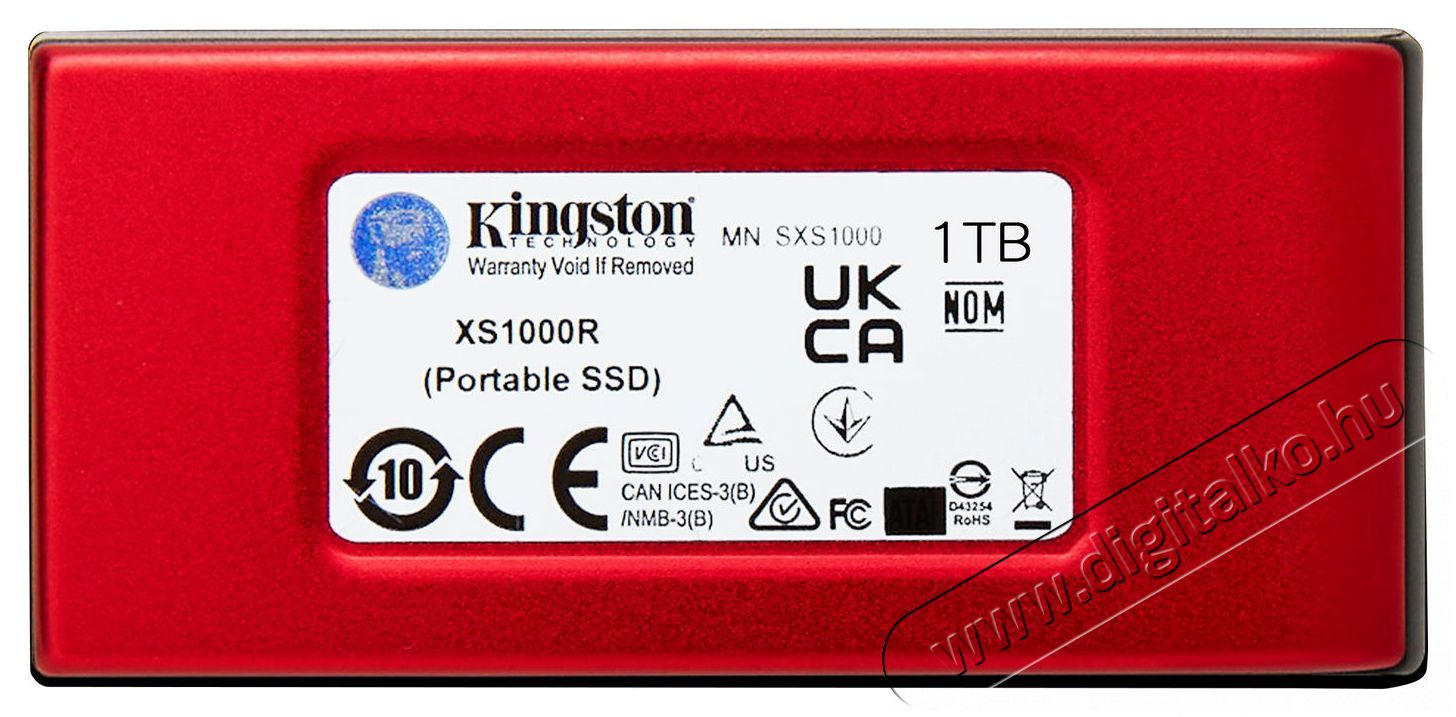 Kingston XS1000 SSD 1TB, piros Iroda &eacute;s sz&aacute;m&iacute;t&aacute;stechnika - Adatt&aacute;rol&oacute; / merevlemez - K&uuml;lső SSD - 503312