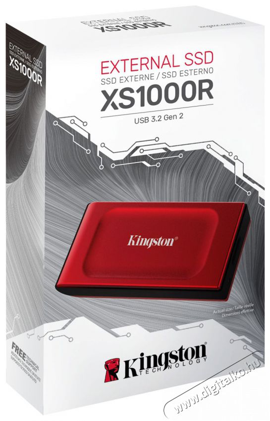 Kingston XS1000 SSD 1TB, piros Iroda &eacute;s sz&aacute;m&iacute;t&aacute;stechnika - Adatt&aacute;rol&oacute; / merevlemez - K&uuml;lső SSD - 503312