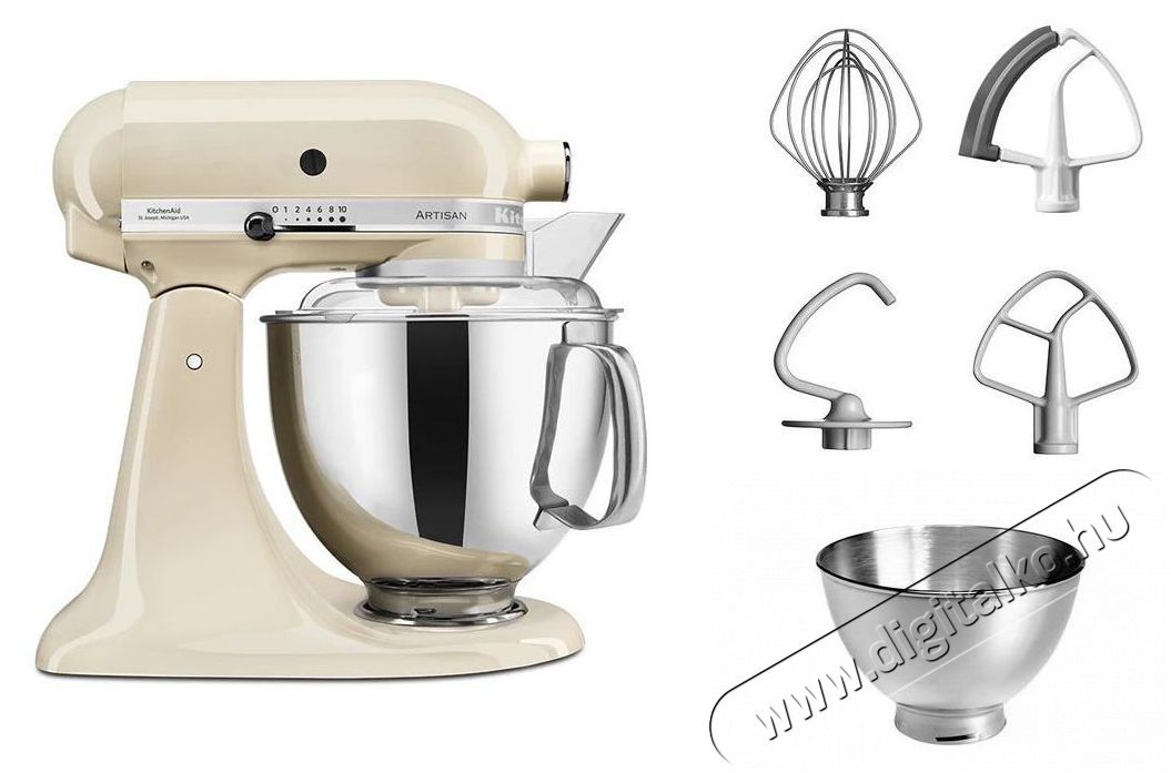 KitchenAid Robot Artisan 175 mandulasz&iacute;nű Konyhai term&eacute;kek - Konyhai kisg&eacute;p (elők&eacute;sz&iacute;t&eacute;s / feldolgoz&aacute;s) - Konyhai robotg&eacute;p - 511329