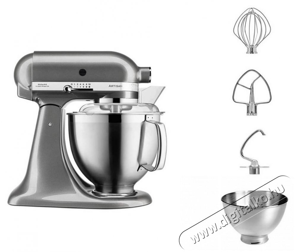 KitchenAid Artisan 5KSM185, ez&uuml;stsz&uuml;rke Konyhai term&eacute;kek - Konyhai kisg&eacute;p (elők&eacute;sz&iacute;t&eacute;s / feldolgoz&aacute;s) - Konyhai robotg&eacute;p - 511347