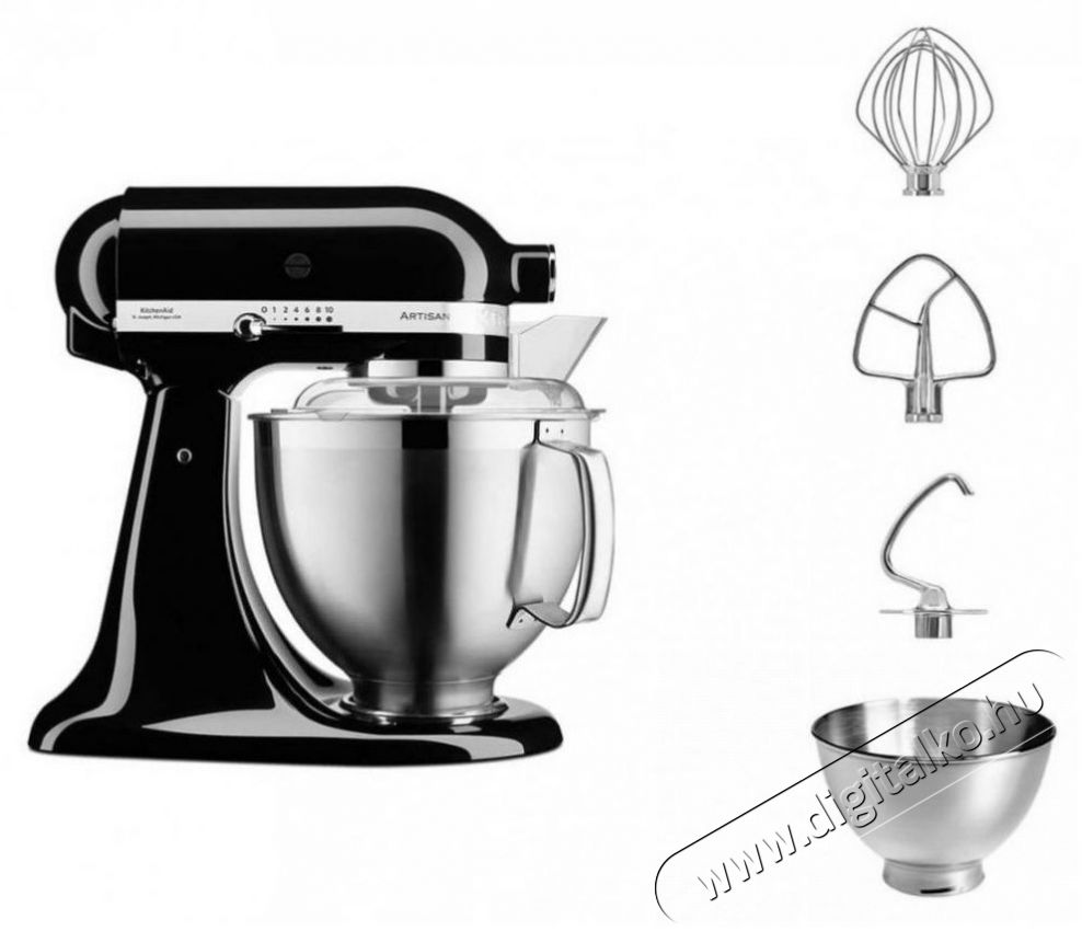 KitchenAid Artisan 5KSM185 - fekete Konyhai term&eacute;kek - Konyhai kisg&eacute;p (elők&eacute;sz&iacute;t&eacute;s / feldolgoz&aacute;s) - Konyhai robotg&eacute;p - 511348
