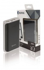 König KNPB7500BL Powerbank 7500mAh Mobil / Kommunikáció / Smart - Powerbank / Külső akkumulátor és töltő - 340763