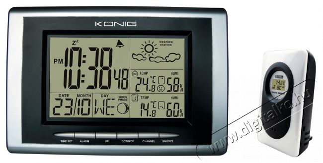 König KN-WS400N időjárás állomás Háztartás / Otthon / Kültér - Lakásfelszerelés - Időjárás állomás - 340773