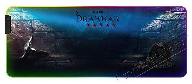 KONIX - DRAKKAR PC Hetland XL Gaming Egérpad 800x300mm, Színes RGB LED Iroda és számítástechnika - Egér - Egérpad - 479374