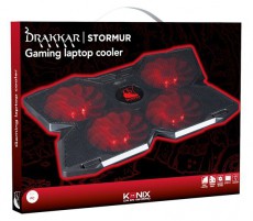 KONIX - DRAKKAR Stormur NB Hűtőpad + állvány, Fekete (max 17.3) Iroda és számítástechnika - Notebook kiegészítő - USB ventilátor - 492527