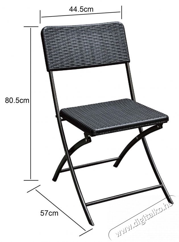 Kring Banquette 2 darab &ouml;sszecsukhat&oacute; kerti sz&eacute;k, 57 x 44.5 x 80.5 cm, F&eacute;m/Műanyag, Fekete H&aacute;ztart&aacute;s / Otthon / K&uuml;lt&eacute;r - K&uuml;lt&eacute;r / kerti term&eacute;k / grill - Kerti b&uacute;tor - 537048