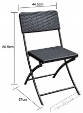 Kring Banquette 2 darab &ouml;sszecsukhat&oacute; kerti sz&eacute;k, 57 x 44.5 x 80.5 cm, F&eacute;m/Műanyag, Fekete H&aacute;ztart&aacute;s / Otthon / K&uuml;lt&eacute;r - K&uuml;lt&eacute;r / kerti term&eacute;k / grill - Kerti b&uacute;tor - 537048