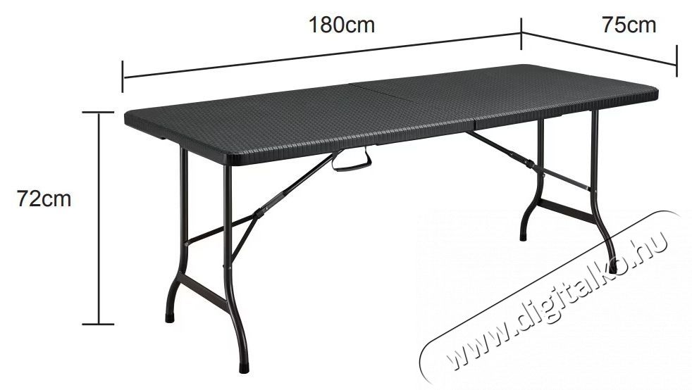 Kring Banquette Kerti/terasz/udvari &ouml;sszecsukhat&oacute; asztal, 180 x 75 x 72 cm, f&eacute;m/műanyag H&aacute;ztart&aacute;s / Otthon / K&uuml;lt&eacute;r - K&uuml;lt&eacute;r / kerti term&eacute;k / grill - Kerti b&uacute;tor - 537038