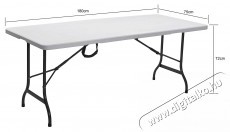 Kring Banquette &Ouml;sszecsukhat&oacute; asztal, F&eacute;m/Műanyag, 180x75x72cm, Feh&eacute;r H&aacute;ztart&aacute;s / Otthon / K&uuml;lt&eacute;r - K&uuml;lt&eacute;r / kerti term&eacute;k / grill - Kerti b&uacute;tor - 537040