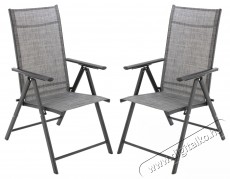 Kring Bie 2 darab &ouml;sszecsukhat&oacute; kerti/terasz/erk&eacute;lyi sz&eacute;k, f&eacute;m, 69 x 55 x 102 cm, 7 poz&iacute;ci&oacute;ban &aacute;ll&iacute;that&oacute;, Sz&uuml;rke H&aacute;ztart&aacute;s / Otthon / K&uuml;lt&eacute;r - K&uuml;lt&eacute;r / kerti term&eacute;k / grill - Kerti b&uacute;tor - 537052