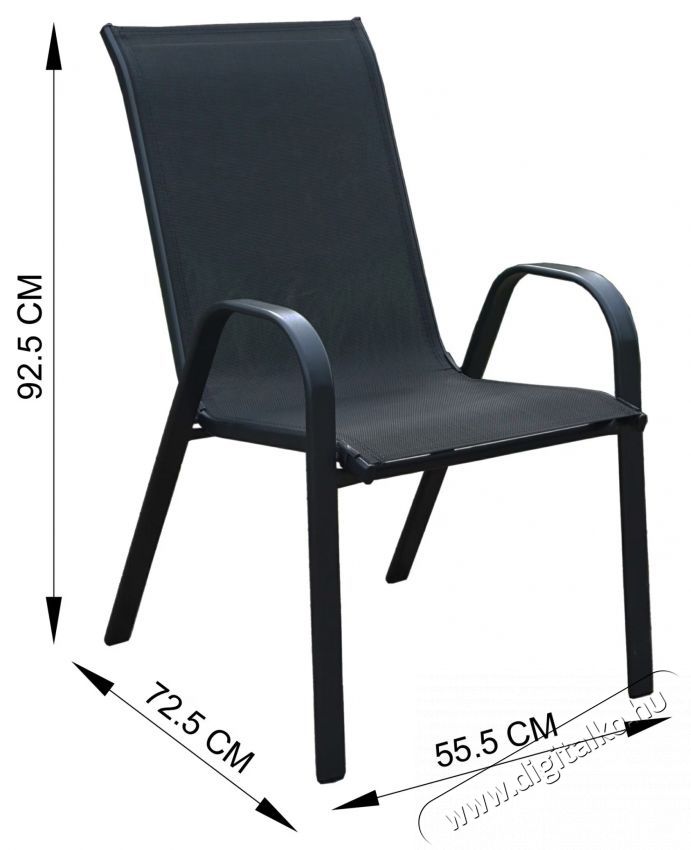 Kring Bruxelles sz&eacute;k, 2 db, kerti/terasz/erk&eacute;ly, f&eacute;m, 72,5x55,5x92,5 cm, fekete H&aacute;ztart&aacute;s / Otthon / K&uuml;lt&eacute;r - K&uuml;lt&eacute;r / kerti term&eacute;k / grill - Kerti b&uacute;tor - 537037