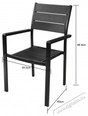 Kring Dayton sz&eacute;k, kert/terasz, 62x55x88, f&eacute;m/műanyag, fekete H&aacute;ztart&aacute;s / Otthon / K&uuml;lt&eacute;r - K&uuml;lt&eacute;r / kerti term&eacute;k / grill - Kerti b&uacute;tor - 537063