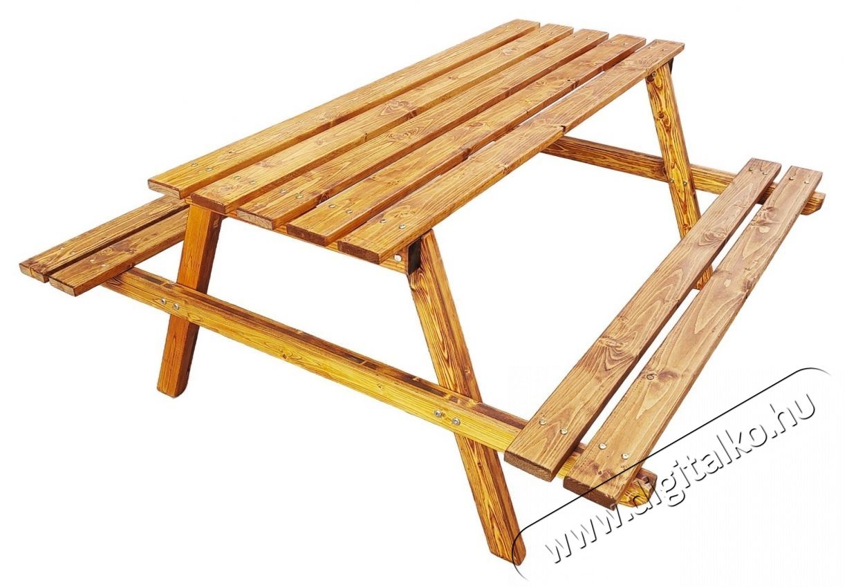 Kring Ischia kerti/terasz b&uacute;tor garnit&uacute;ra, fa, 88x78x50 cm, barna H&aacute;ztart&aacute;s / Otthon / K&uuml;lt&eacute;r - K&uuml;lt&eacute;r / kerti term&eacute;k / grill - Kerti b&uacute;tor - 537049