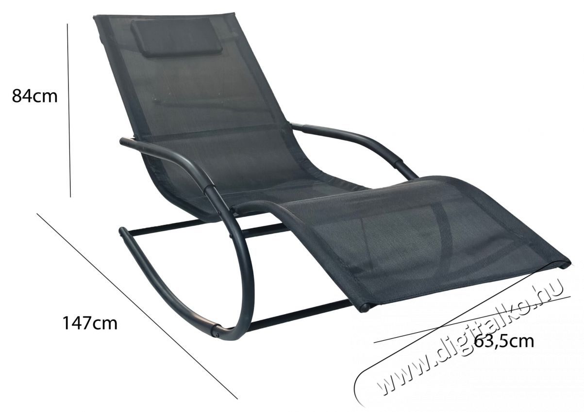 Kring Palmyra kerti hintasz&eacute;k, 63,5x147x84cm, Fekete H&aacute;ztart&aacute;s / Otthon / K&uuml;lt&eacute;r - K&uuml;lt&eacute;r / kerti term&eacute;k / grill - Kerti b&uacute;tor - 537051