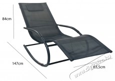 Kring Palmyra kerti hintasz&eacute;k, 63,5x147x84cm, Fekete H&aacute;ztart&aacute;s / Otthon / K&uuml;lt&eacute;r - K&uuml;lt&eacute;r / kerti term&eacute;k / grill - Kerti b&uacute;tor - 537051